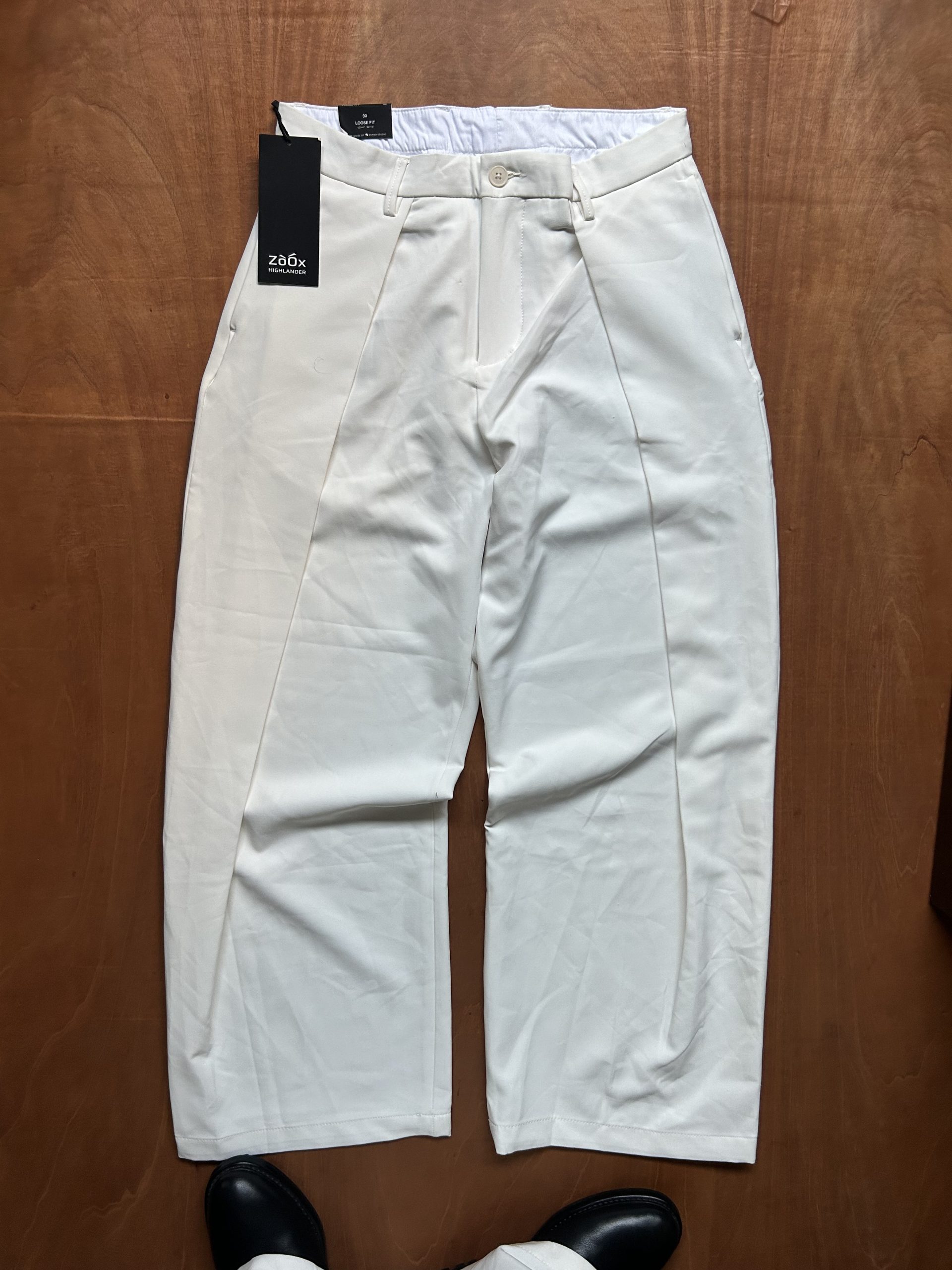 KOREAN STREET WHITE WIDE-LED PLEATED FORMAL PANT - Image 2