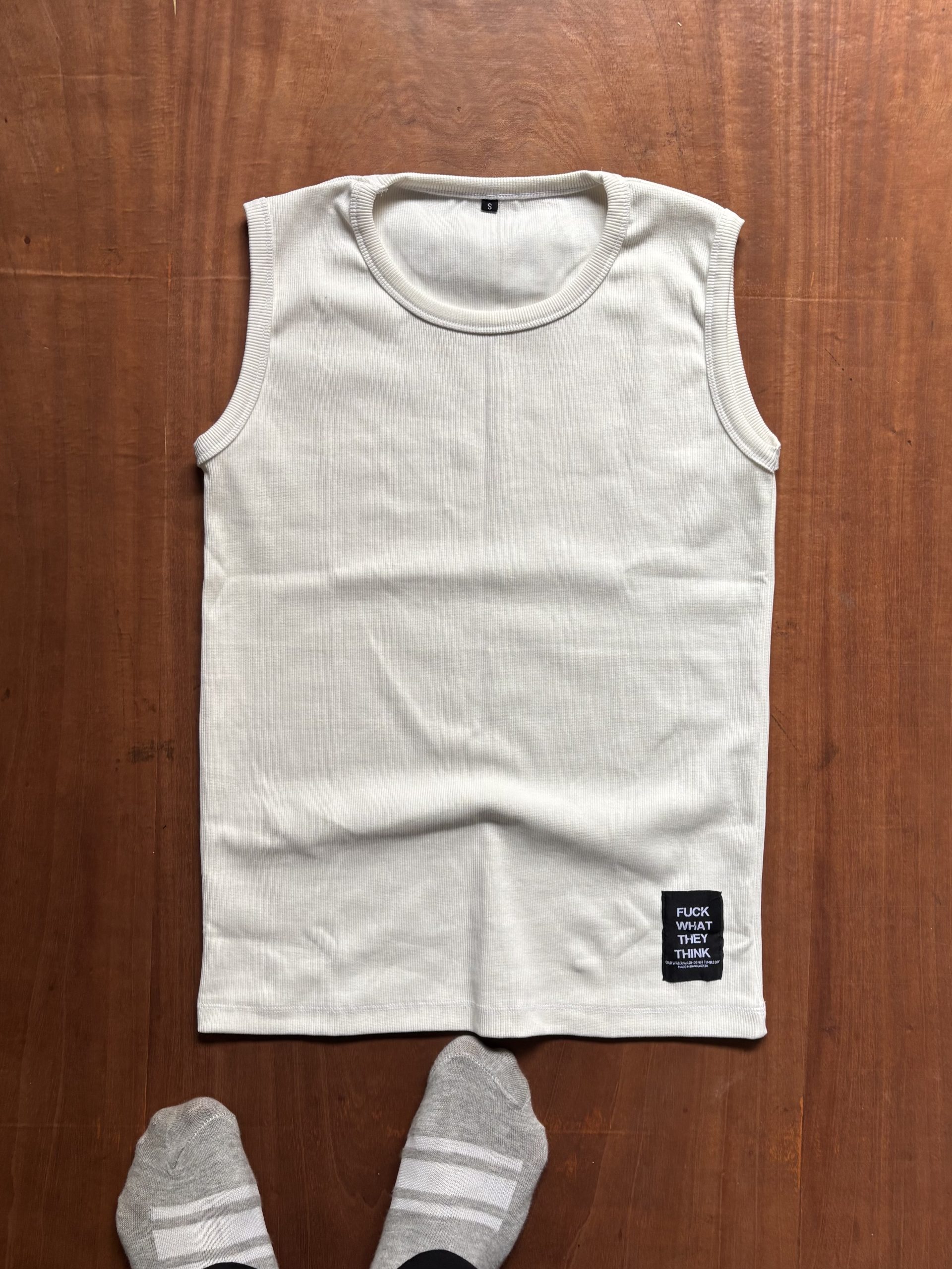 LIGHT OFF-WHITE TANK TOP BY GARAGEOFMULDHON.