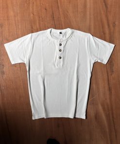 HENLEY WHITE MUSCLE TEE