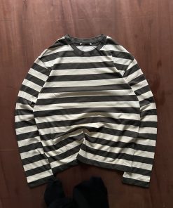 UNIQLO VINTAGE FOREST GREEN STRIPE WAFFLE TEE