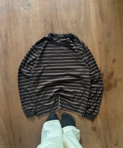 UNIQLO COFFIE STRIPE PATTERN WAFFLE TEE