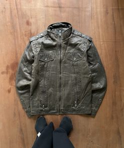 ITALIAN BIKER WASHED FITTED JACKET