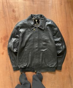 JEICHAN ITALIAN VINTAGE PATTERN WASHED LEATHER JACKET
