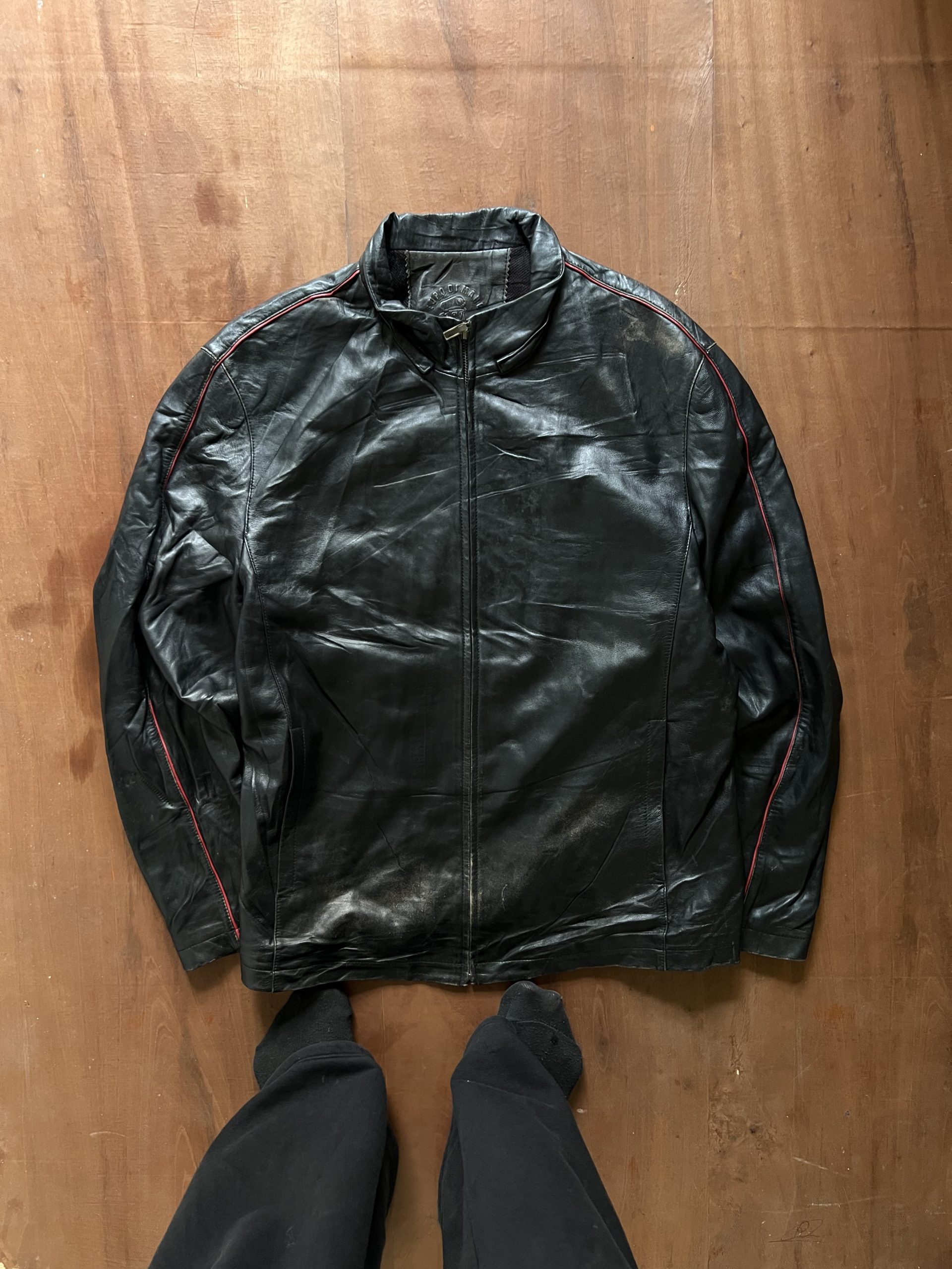 ITALIAN BIKER WASHED FITTED JACKEY
