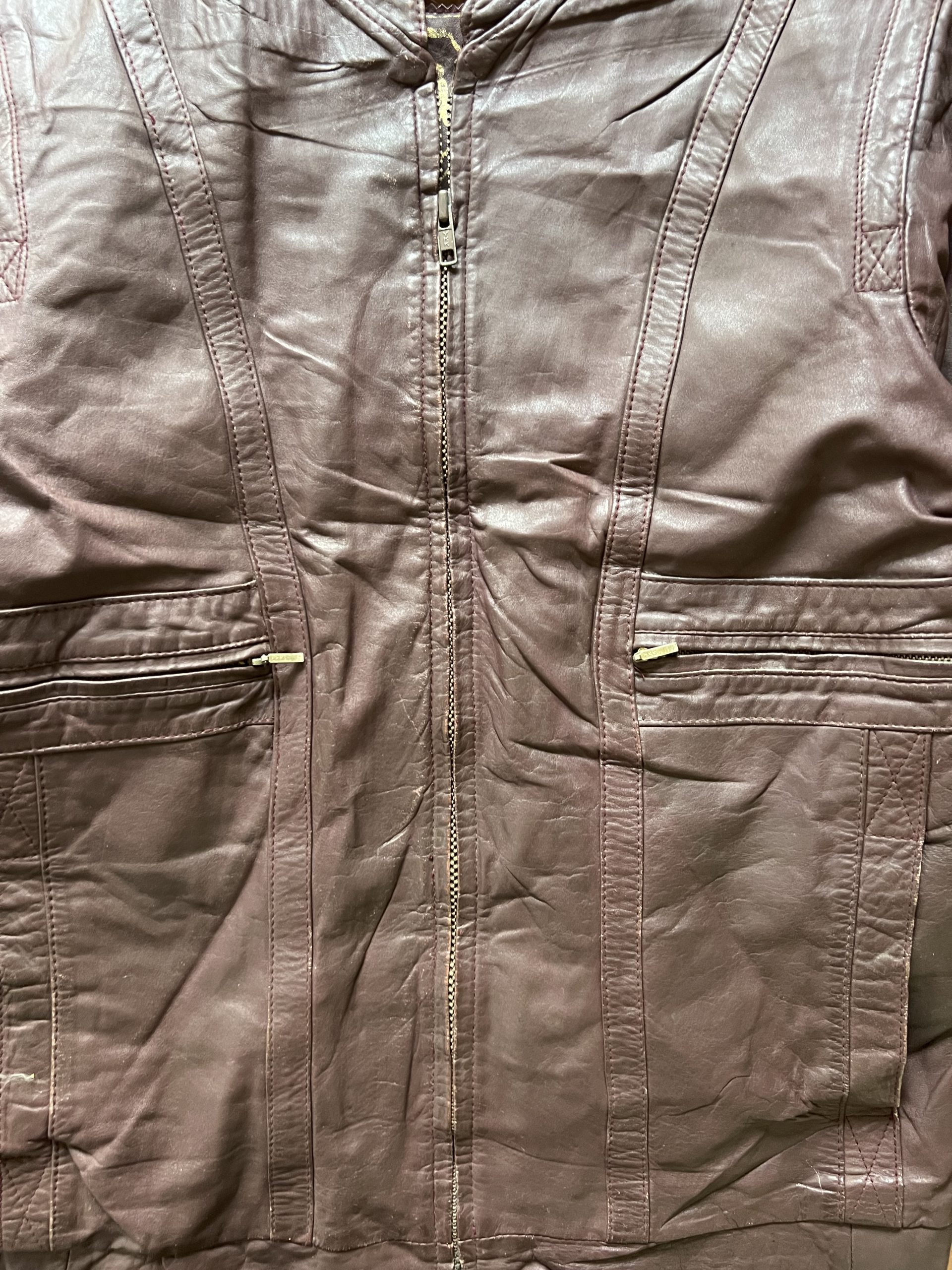 ITALIAN BIKER WASHED FITTED JACKET - Image 3
