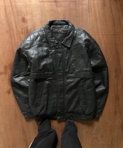 ESQUIRE ITALIAN VINTAGE PATTERN WASHED LEATHER JACKET