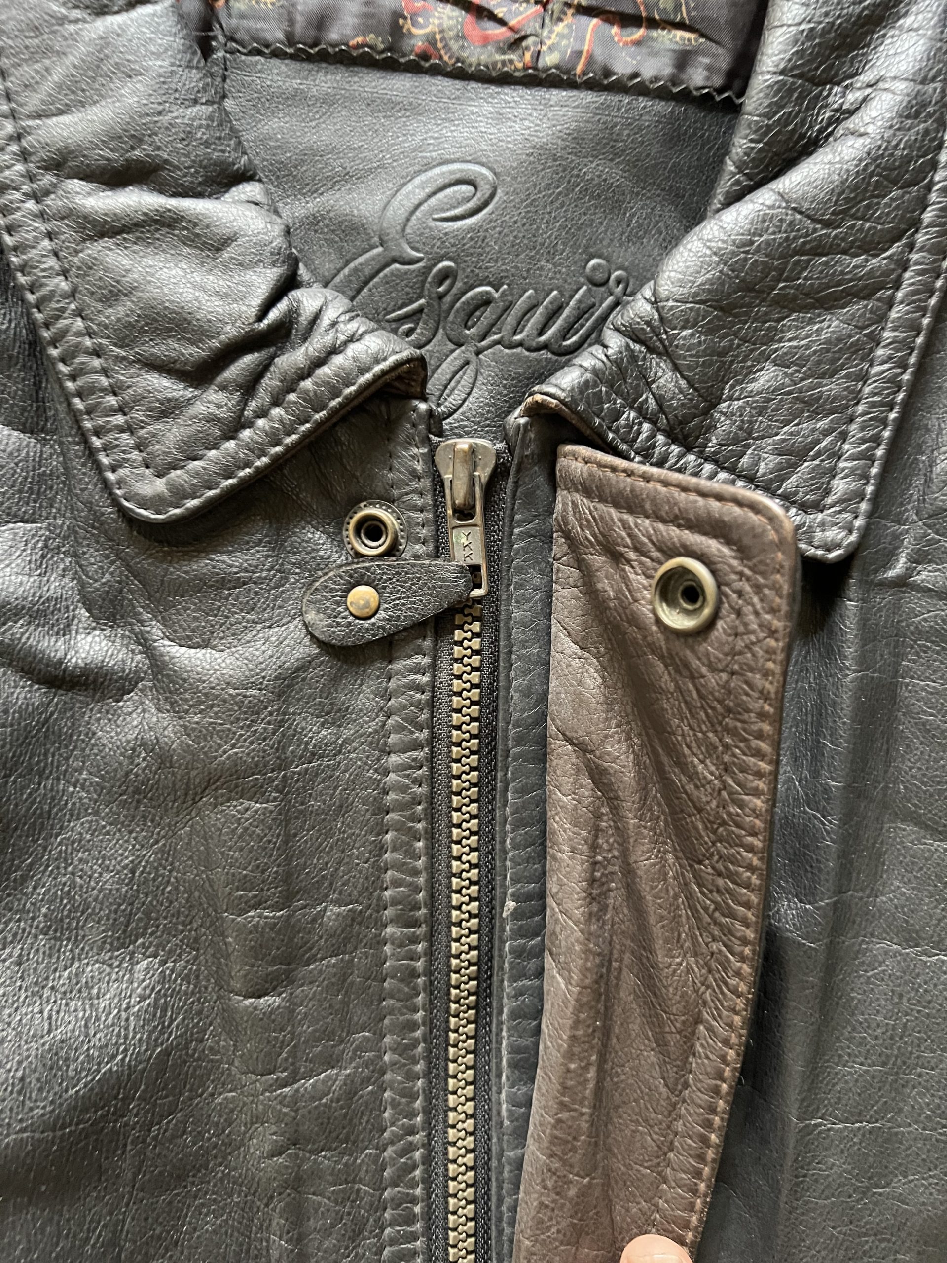 ESQUIRE ITALIAN VINTAGE PATTERN WASHED LEATHER JACKET - Image 3