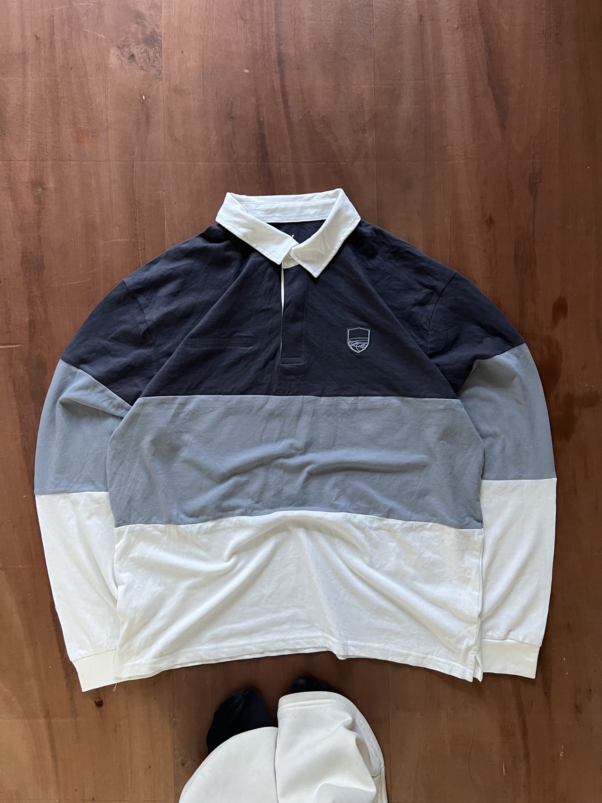 BLACK & WHITE POLO STRIPE WAFFLE TEE